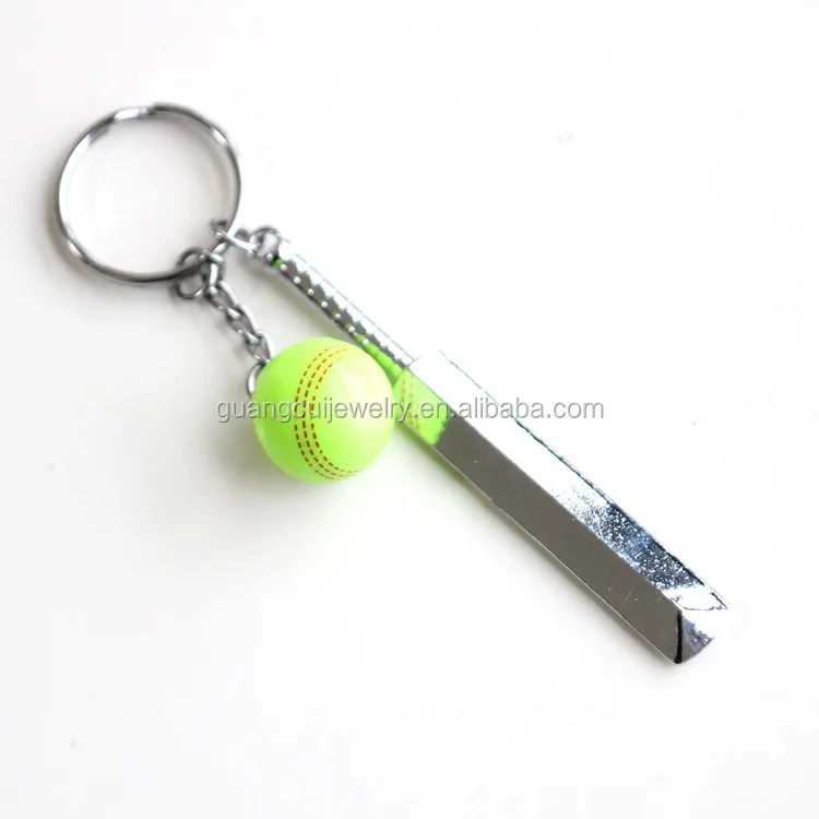 Wholesale 3d Zinc Alloy Metal Cricket Bat Ball Key Chain Keychain Buy