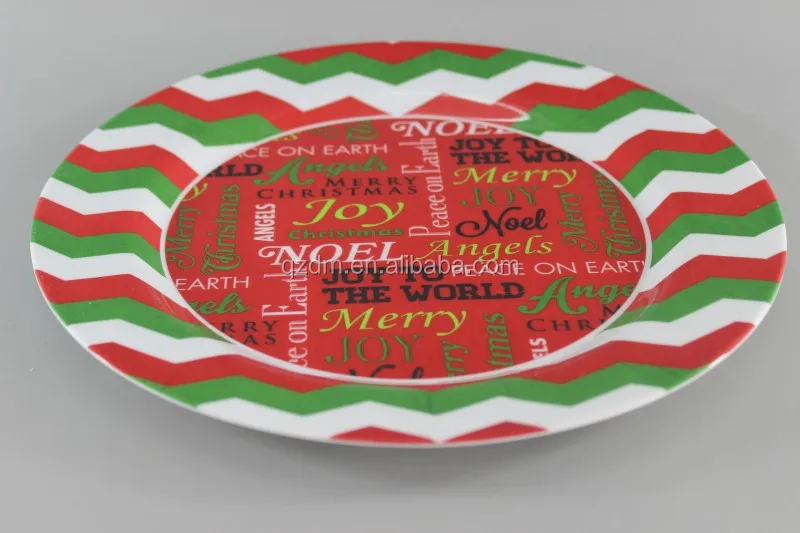 Christmas Melamine Plate, X'mas Dinner Plate