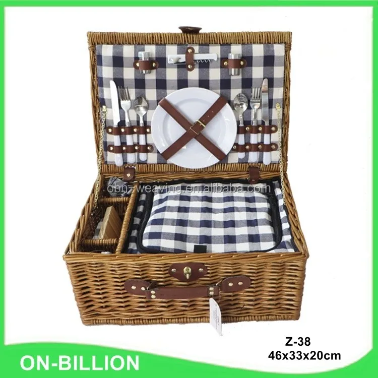 Colored Outdoor 2 Person Wicker Insulated Picnic Basket Buy Insulated