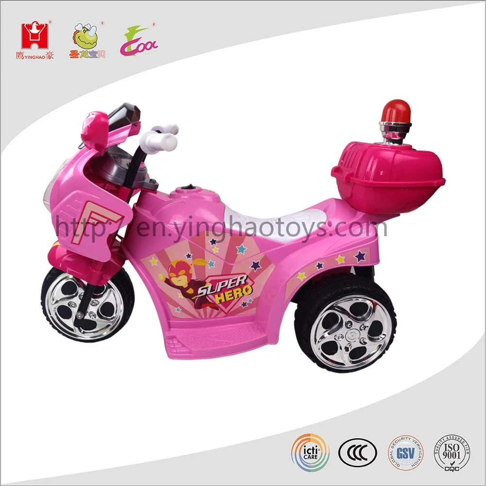 3 Wheel Motorcycle Ride On Toys Pink Bike 6v Battery Powered Car For
