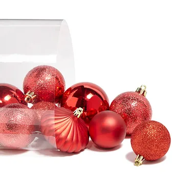 plastic red christmas balls