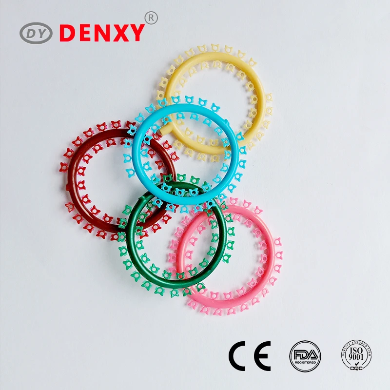 Denxy Dental Orthodontic Materials Elastics Colorful Ligature Tie Power