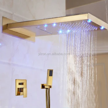 Großhandel Und Einzelhandel Führte Goldene Wand Duschkopf 3
