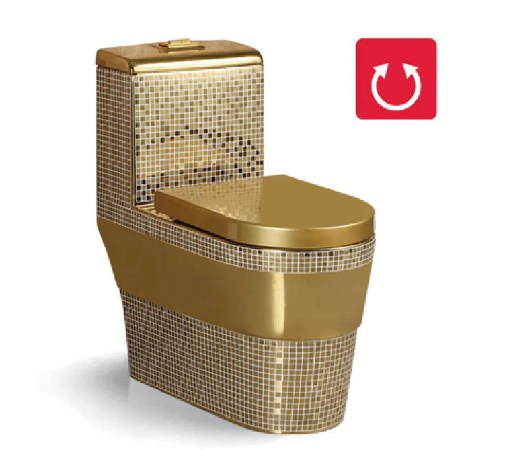 een stuk keramiek toiletten produceert mobiele gouden kleur