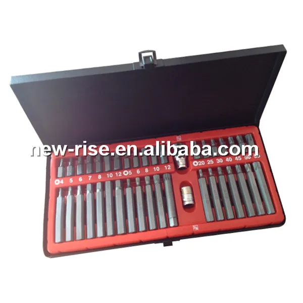 Spline Sockets Bits Bit Set 3//8/" And 1//2/" Drive 40pc CRV Hex Star Torx
