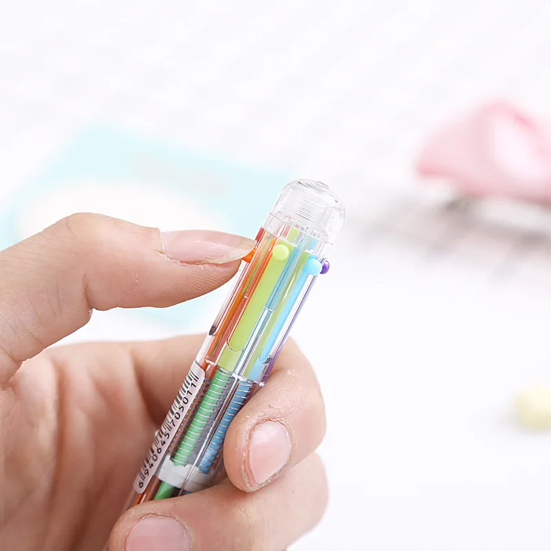 2018 New Novelty Plastic Cute Ballpoint Pen With 6 Ink Colors Buy