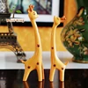 Pine Coloured Drawing Red Minimalism Furnishing Articles European Three Deer Giraffe Wood Stand Life Size Deer Statues