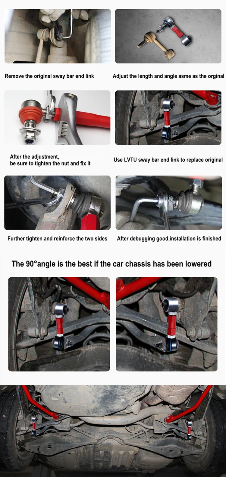 Adjustable Sway Bar Endlinks With Balance Rod Ball Head For Mazda Rx8