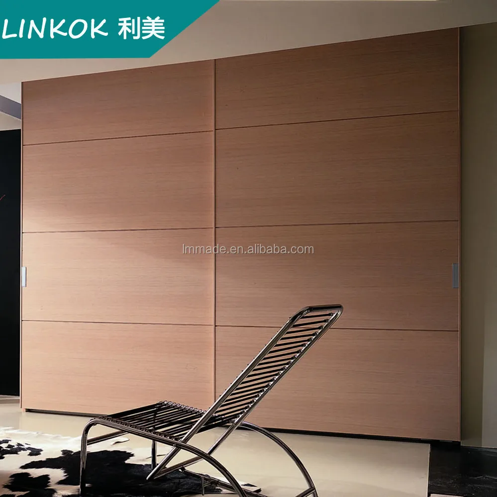 Customized Latest Wall Mounted Acrylic Veneer Bedroom Wardrobe