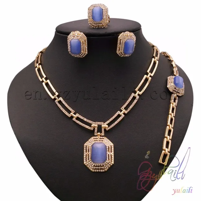 Australian Opal Jewelry Sets Bracelet Necklace And Earring Set 4 Pcs