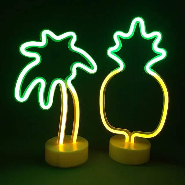 TOPREX DECOR Home decoration night lighting  led unicorn lamp LED cactus neon lamp palm tree lights for kid's gift