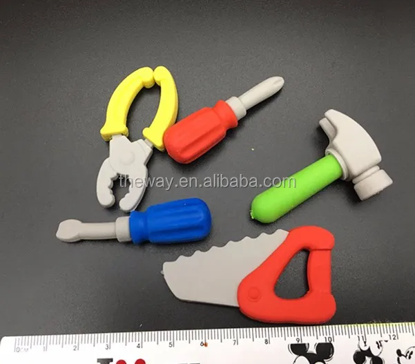 Mini Tools Theme Pencil Erasers Sets,Color Random Buy Tool Eraser Set