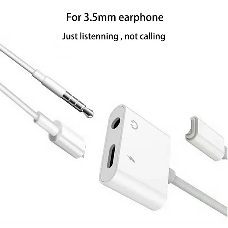 For Lightning To 3.5mm Headphone Earphones Jack Aux Charging Cable