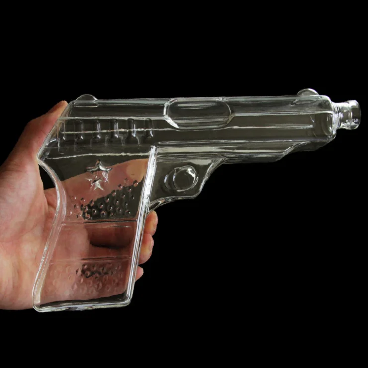 Large Glass Wine Bottle Party Gun Whiskey Decanter Alcohol Glass Gun