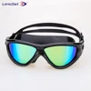 2018 New fashionable mirrored coating wide view lens anti-fog best sports swimming safety glasses