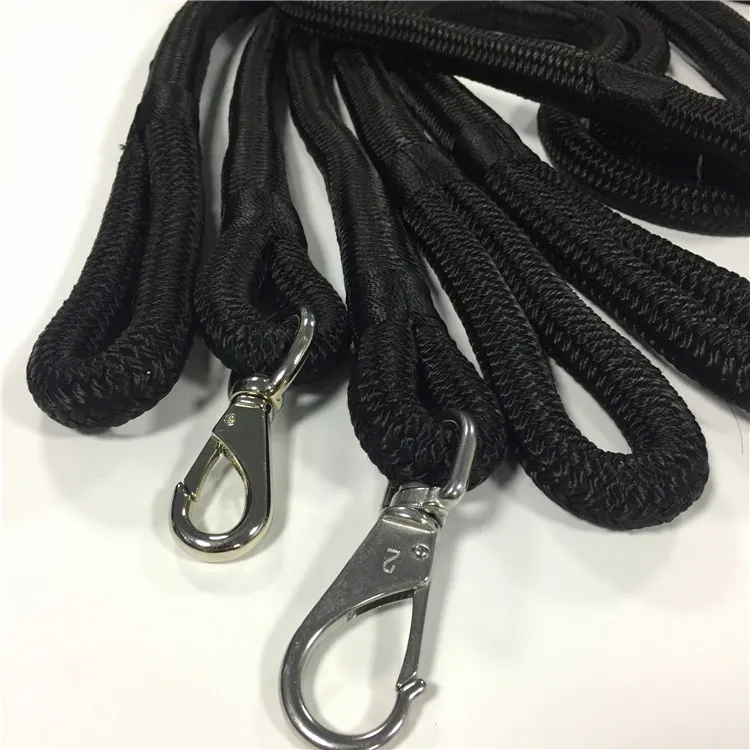 20mm Diameter Rope Black Nylon Double Braided Rope With Eye Eyelets