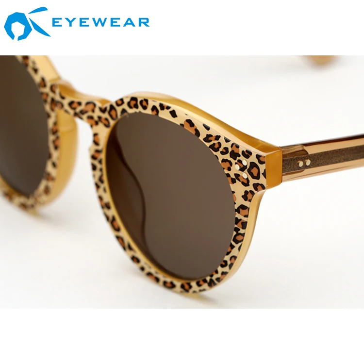 High Quality Woman Acetate Round Frame American Brand Shield Sun Vision Oem Luxury Sunglasses