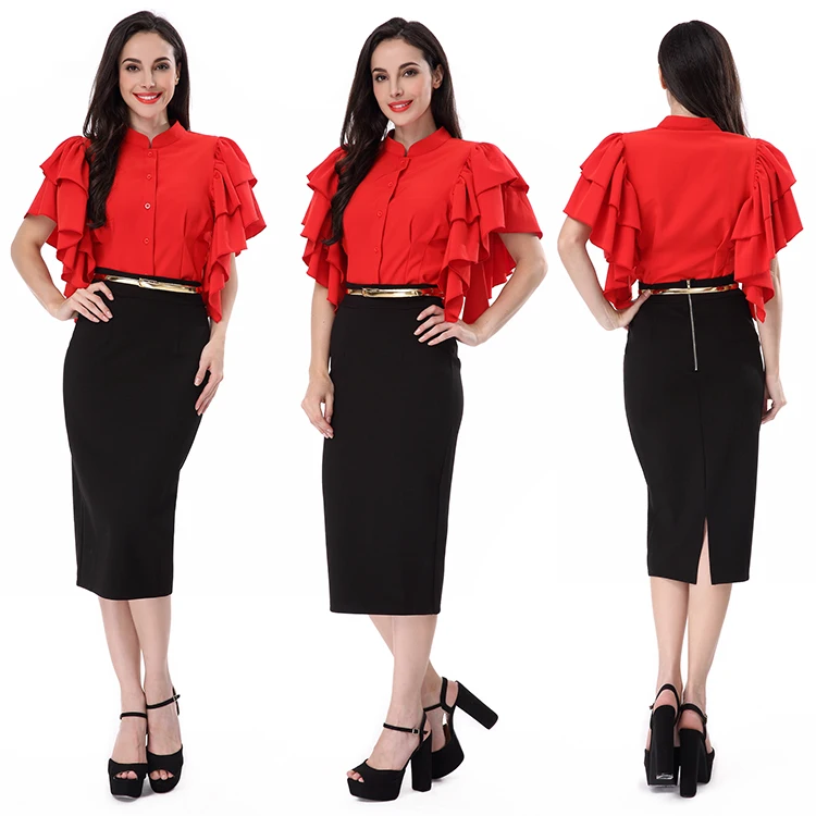 red formal tops