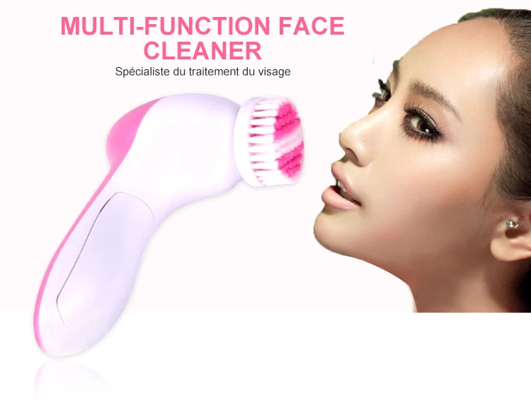 Customized personalized electric waterproof rotating 5 in 1 facial massager cleansing brush