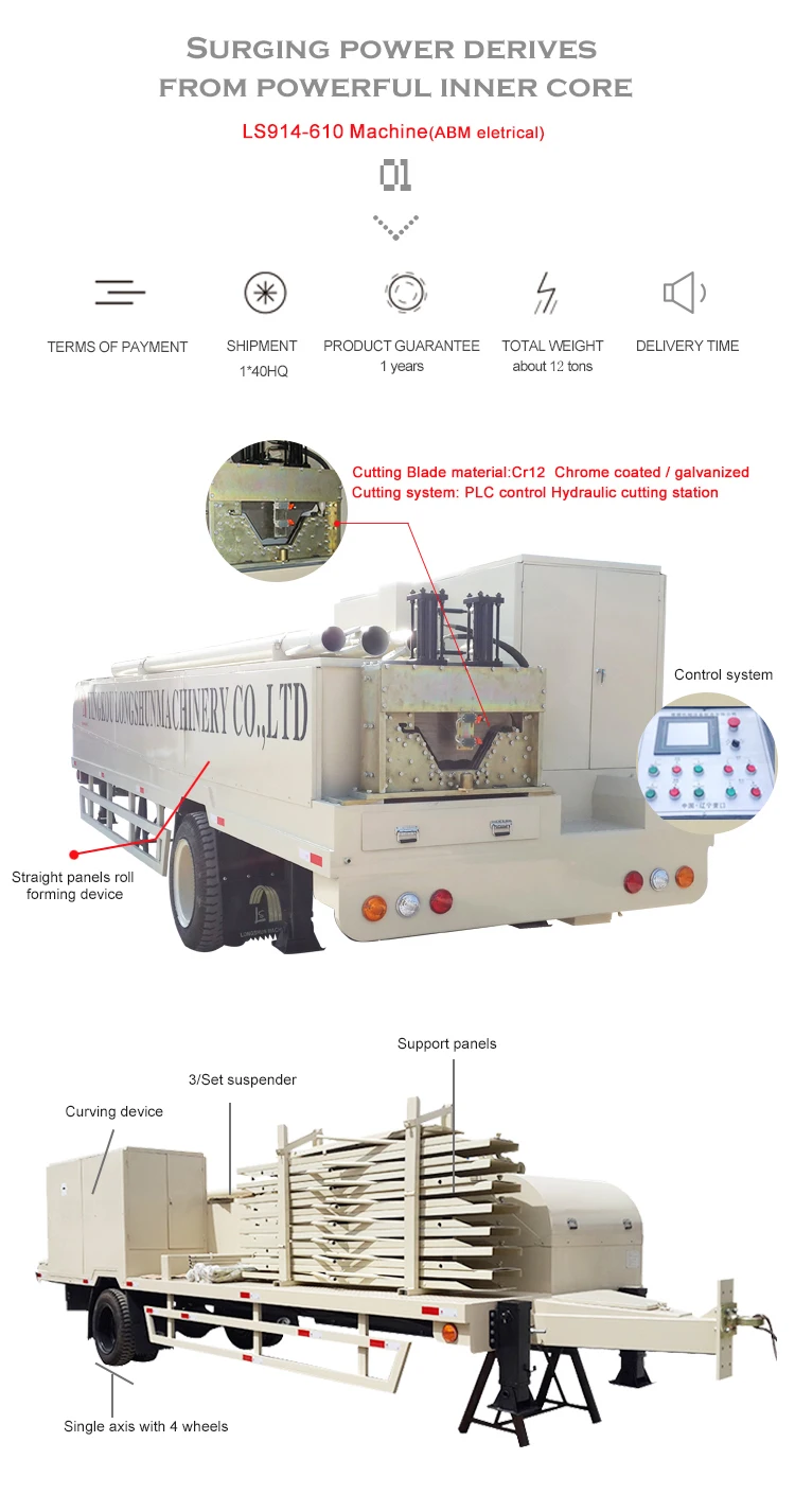 914-610 Arch Curving Metal Roof Sheet Bending Roll Forming Machine 