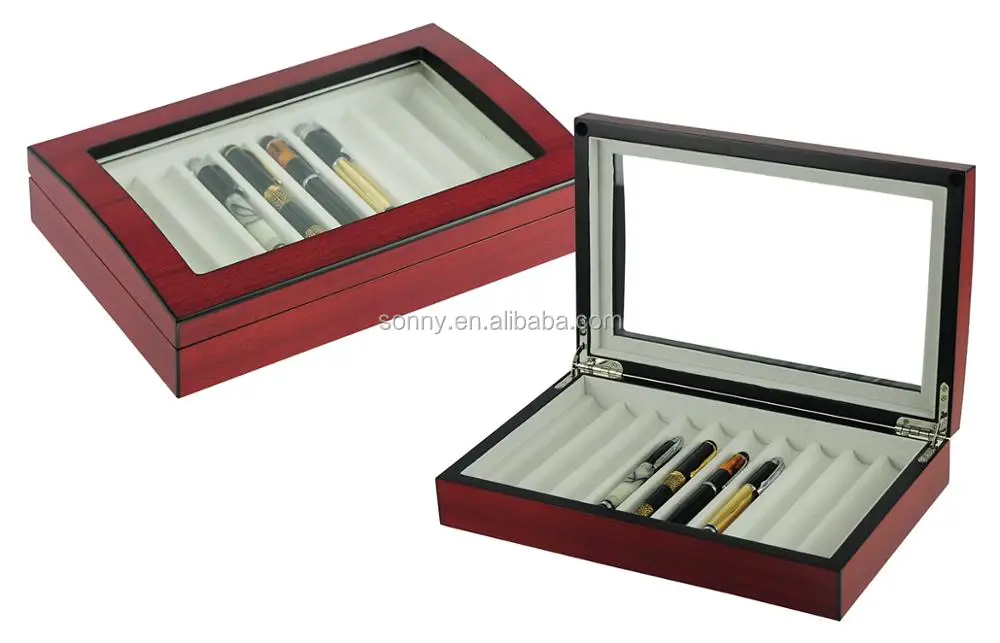 23 Fountain Pen Wood Display Case Organizer Storage Collector Box Christmas Gift 