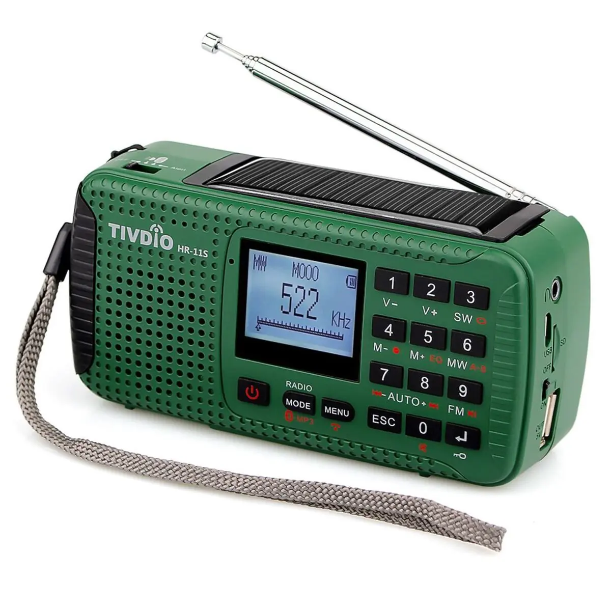 Buy Tivdio Hr 11s Emergency Radio With Am Fm Shortwave Radio Camping Dynamo Radio Solar Outdoor Wind Up With Sos Flashlight Wireless Mp3 Player Speaker And Recorder Alarm Clock Dsp Green In Cheap Price