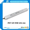 CE ROHS approved Constant Voltage 45W 12V slim flat led driver, electronic converter supply transformer for neon lamp