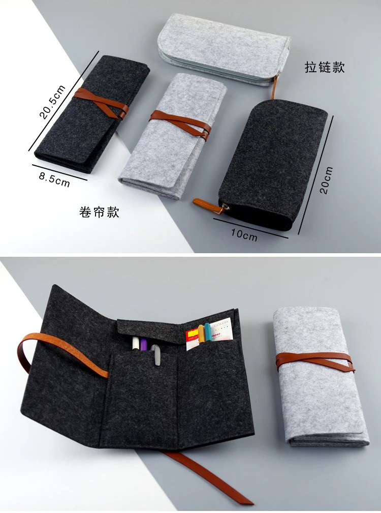 Cheap promotional felt pencil holder foldalbe pencil bags 