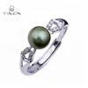 Latest Wedding S925 Sterling Silver Pentagon Women Natural Freshwater Pearl Rings Designs