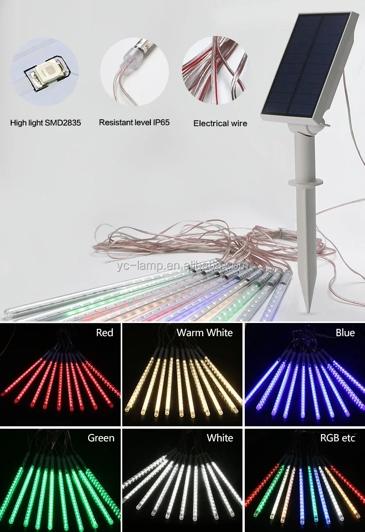 Waterproof Solar Led Meteor Shower Light 0.5m Outdoor Solar Christmas