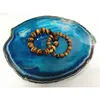 Big size Nature Agate Accessories, blue agate slices platters for Wedding