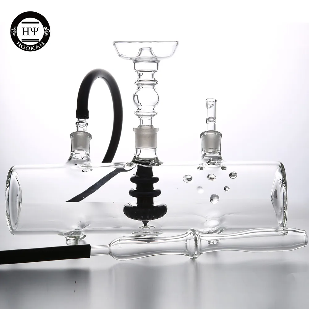 Mp5 High Quality Glass Hookah Shisha Tank Chicha With Blue Black Down