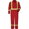 Factory Price Anti-static Red Safety Coverall Coat with Reflective Tapes