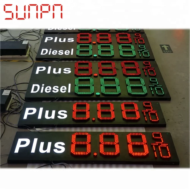 サンルイス · potosi メキシコ Led 7 セグメントモジュール 12 インチ屋外 IP65/ガス価格ステーションボードサイン