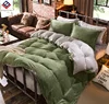 Modern thicken double side flannel fleece duvet cover bed sheet and bedding set in good price