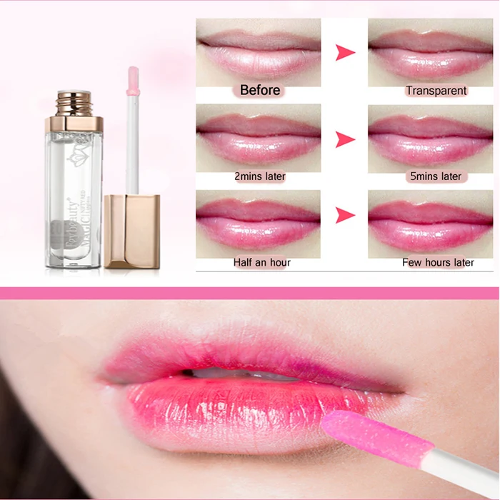 Unique Clear Magic Color Changing Lip Gloss Jelly Flower Moisturizing ...