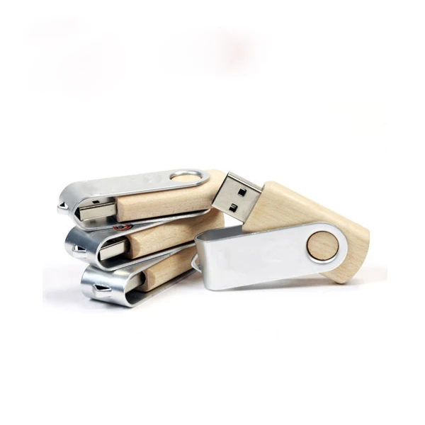 Swivel Wooden Metal USB Flash Drives Memory Pendrive 16GB 32GB with free oem logo - ANKUX.COM