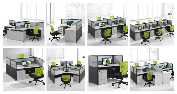 Private Cubicles Demountable Office Partitions 6 Seater Office Workstation