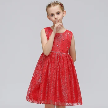 Fashion Kid Pretty Birthday Party Lace Kids Red Dresses For Fashion Kid Pretty Birthday Party Lace Kids Red Dresses For Little S 6 12