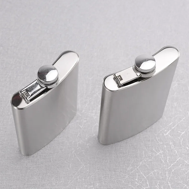 8 Oz Stainless Steel Liquor Flask With Lid Custom Logo Pocket Wine