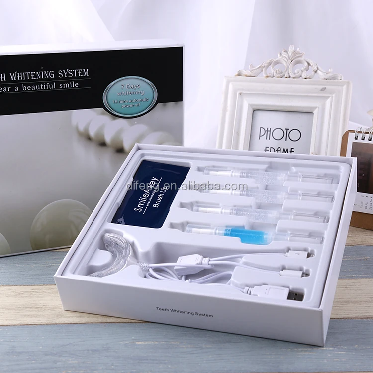 private label cosmetics teeth whitening kit with mini teeth whitening light