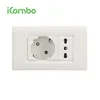 US/South America 1 Gang European Electric Outlet and Italian 1 Gang 3 Pin Wall Socket