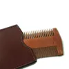 High quality double sided men green sandalwood beard comb