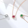 Luxury Natural Gemstone Pendant Jewelry Pure 14K 18K Gold Moissanite Necklace for Women
