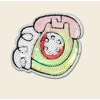 Embroidered Telephone sequin patch Iron On Patch for children custom logo patches for jackets/clothes Applique Embroidery
