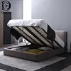 Living Maharaja Luxury High Solid Wood Platform King Bed with Storage No Box Spring No Squeak