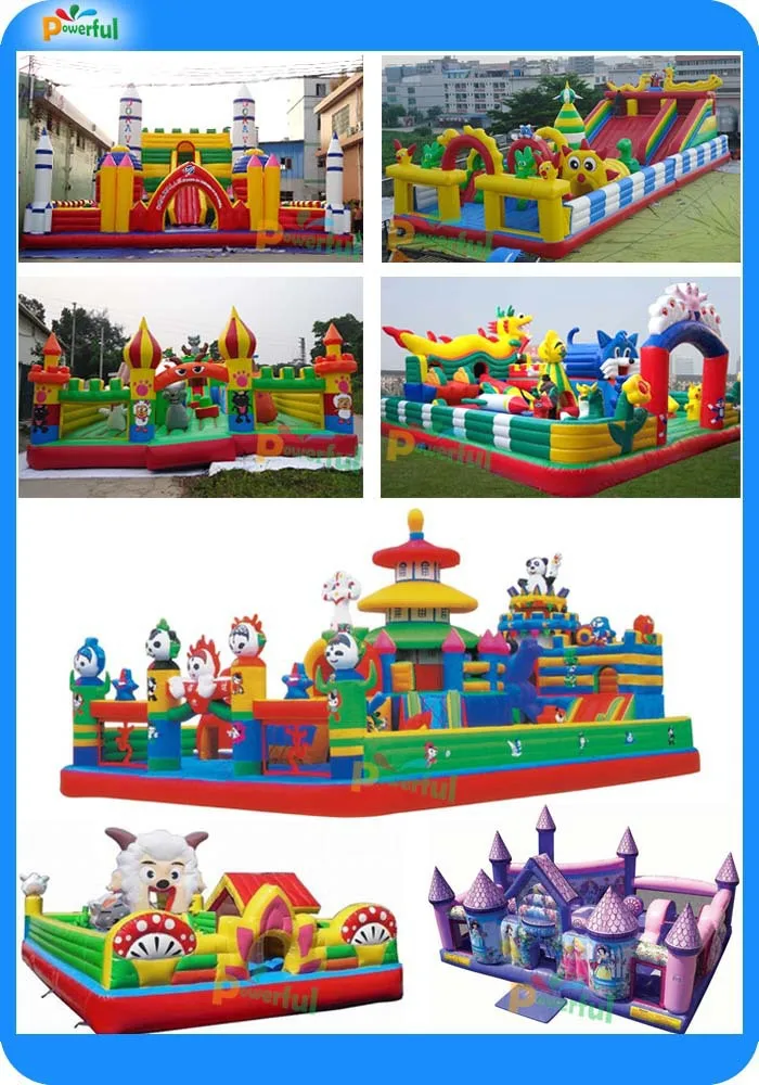 Customized size giant bounce house inflatable plane obstacle course