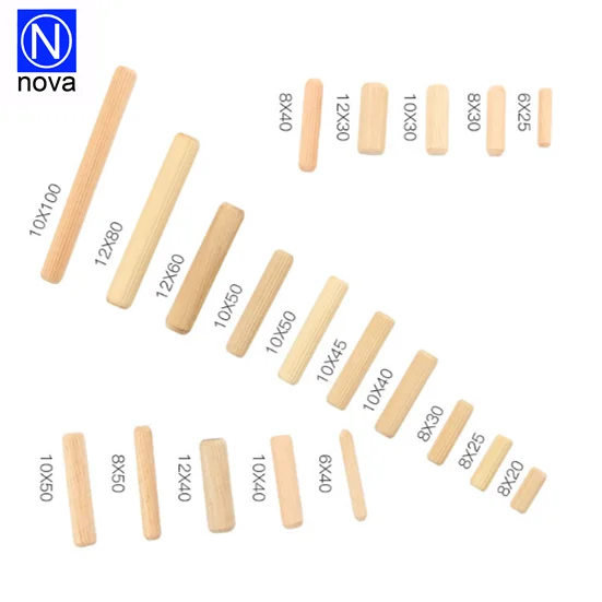 Household Furniture Hardware Kd Fitting Round Teak Solid Threaded