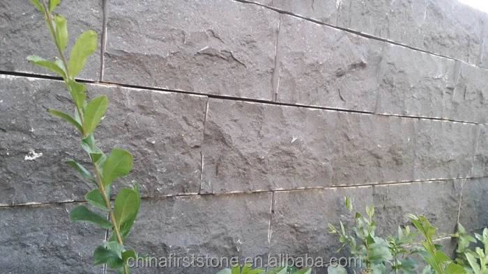 Nero Assoluto Black Basalt Granite Block External Wall Cladding Split Face Tile
