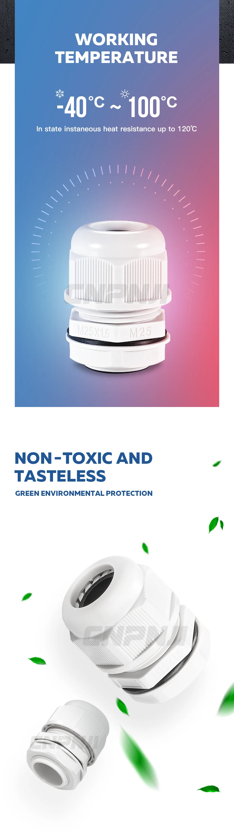 IP68 PP material Fiber Optic m75 cable gland For Closure